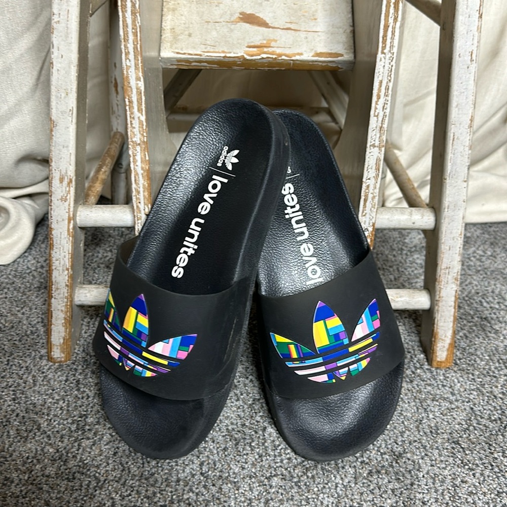 Adidas Adilette Slides 2020 Pride Edition - Size 9